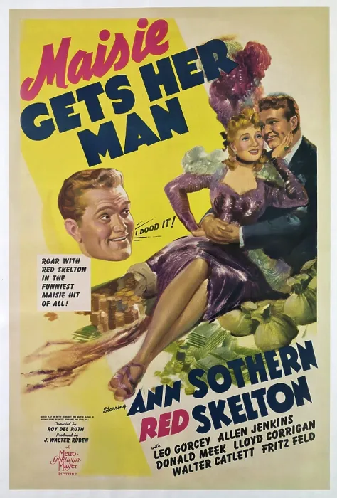 Framed Print : MAISIE GETS HER MAN, from left, Red Skelton, Ann Sothern, Red Skelton, 1942