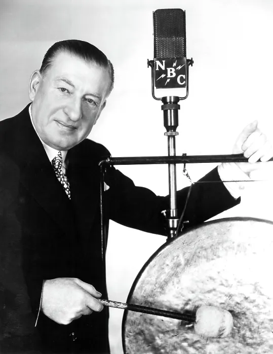Framed Print : Major Edward Bowes, circa 1935, hosting his N.B.C. radio show, MAJOR BOWES ORIGINAL AMATEUR HOUR, 1934-1946