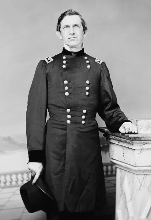 Framed Print : Major General Edward R. S. Canby, during the US Civil War, ca. 1860-65. Canby coordinated a campaign against the Navajo in 1860