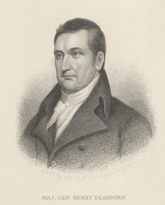Framed Print : Major General Henry Dearborn, etching by Henry Bryan Hall, based on the oil painting by Charles Wilson Peale