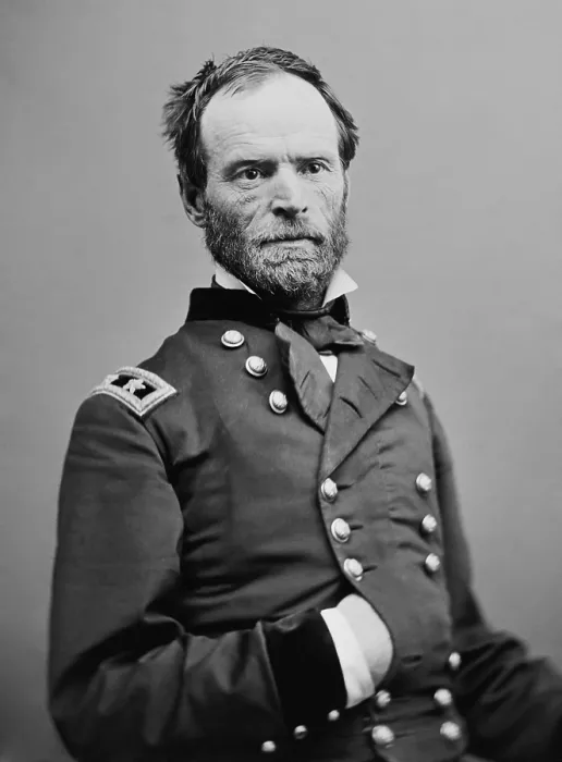 Framed Print : Major General William T. Sherman, fought for the Union throughout the US Civil War. He succeeded Ulysses Grant as Commanding General of the Army, serving from 1869 until 1883
