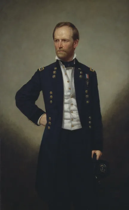 Framed Print : Major General William T. Sherman, 1866, in portrait painting by George Peter Alexander Healy (BSLOC_2018_10_90)