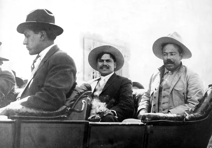 Framed Print : Major Rudolpho Fierro [left, Villa's aid], Pancho Villa, April 1914. Courtesy: CSU Archives  /  Everett Collection