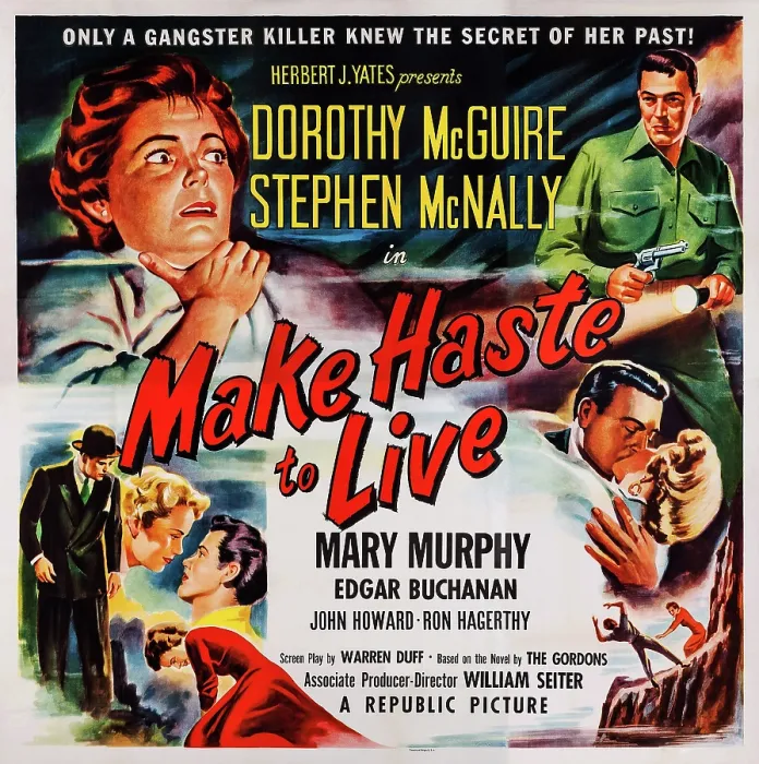 Framed Print : MAKE HASTE TO LIVE, US poster art, top from left: Dorothy McGuire, Stephen McNally, 1954 Framed Print : MAKE HASTE TO LIVE, US poster art, top from left: Dorothy McGuire, Stephen McNally, 1954