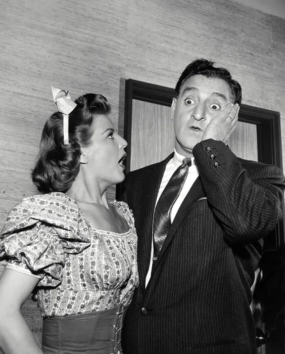 Framed Print : MAKE ROOM FOR DADDY, (aka THE DANNY THOMAS SHOW), from left, Marjorie Lord, Danny Thomas, Uncle Tonoose Pays a Visit, (aired March 7, 1957), 1953-1965