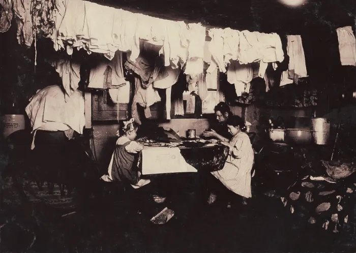 Framed Print : Making artificial leaves in tenement attic, the Ceru family, including children, at work, The 5-year-old helps. Her sister, aged 10, works till 9 P.M Framed Print : Making artificial leaves in tenement attic, the Ceru family, including children, at work, The 5-year-old helps. Her sister, aged 10, works till 9 P.M