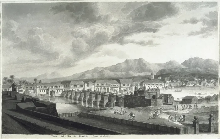 Framed Print : Malaspina expedition. Philipines (1792). Manila river. View from the fortress. Drawing by Fernando Brambila. Drawing. SPAIN. Madrid. America's Museum. - J Framed Print : Malaspina expedition. Philipines (1792). Manila river. View from the fortress. Drawing by Fernando Brambila. Drawing. SPAIN. Madrid. America's Museum. - J