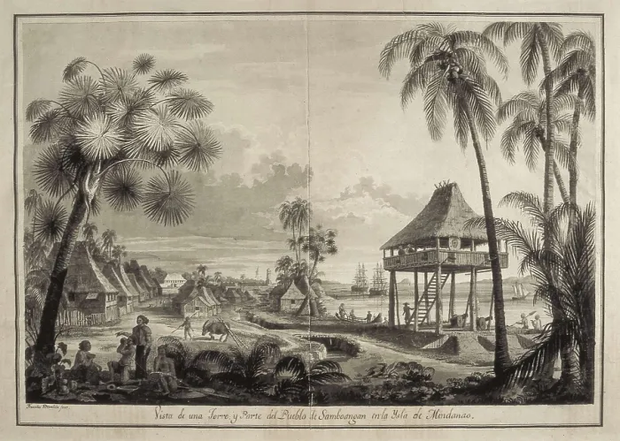 Framed Print : Malaspina Expedition. Philippines (1792). Village of Zamboanga. Drawing by Fernando Brambila. Drawing. SPAIN. Madrid. Navy Museum. AISA / Everett Collection**US SALES ONLY** Framed Print : Malaspina Expedition. Philippines (1792). Village of Zamboanga. Drawing by Fernando Brambila. Drawing. SPAIN. Madrid. Navy Museum. AISA / Everett Collection**US SALES ONLY**