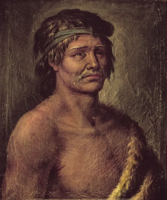 Framed Print : Malaspina expedition. Portrait of a Indian man from Patagonia, from the sketch by Jose del Pozo. Oil on canvas. SPAIN. Madrid. Navy Museum Framed Print : Malaspina expedition. Portrait of a Indian man from Patagonia, from the sketch by Jose del Pozo. Oil on canvas. SPAIN. Madrid. Navy Museum