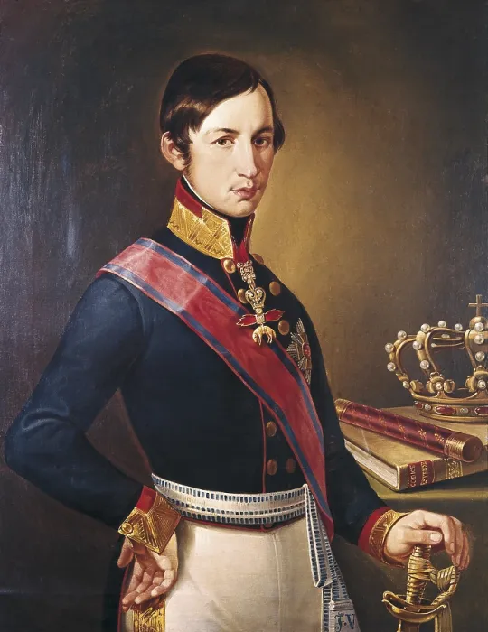Framed Print : MALATESTA, Adeodaldo (1806-1891). Portrait of Francis V of Modena. 19th c. Oil on canvas. ITALY. Modena. Galleria e Museo Estense (Estense Art Gallery and Museum)