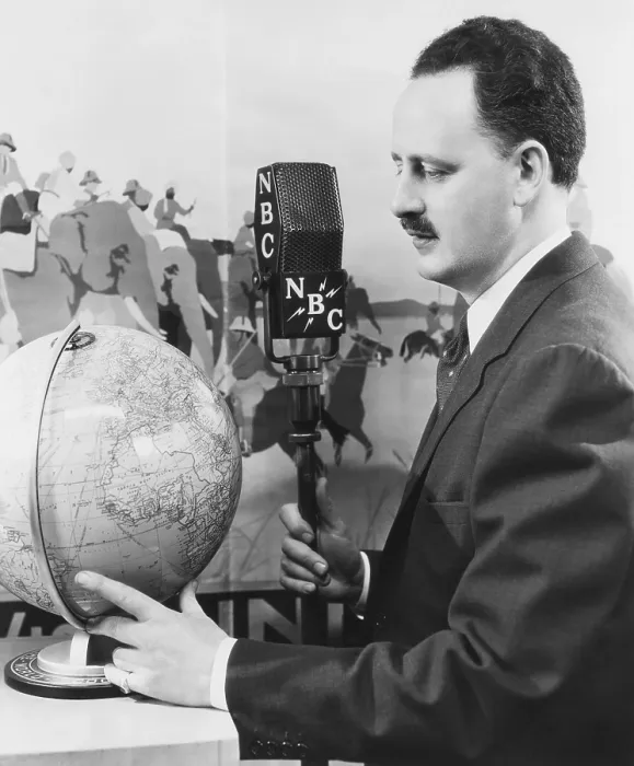 Framed Print : Malcolm LaPrade, host of Cook's Radio Travelogue, broadcast from 1926 through 1939. (CSU_2015_7_375)
