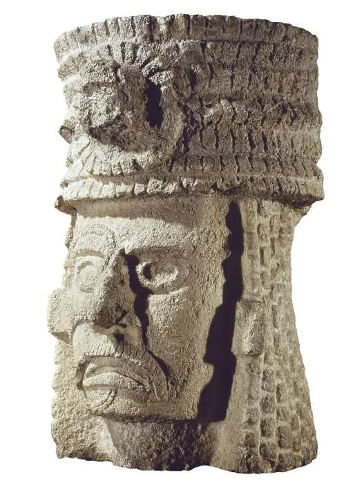 Framed Print : Male head. Late classical period. Maya art. Sculpture on rock. MEXICO. Mexico City. National Museum of Anthropology. Proc: MEXICO. Kabah. AISA / Everett Collection**US SALES ONLY**