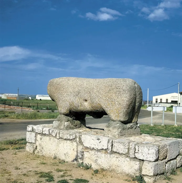 Framed Print : Male Pig. 4th-3rd c. BC. SPAIN. Toro. Iberian art. Sculpture on rock. AISA / Everett Collection**US SALES ONLY**