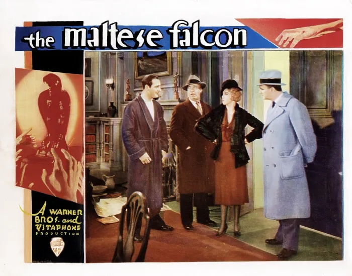 Framed Print : THE MALTESE FALCON, (aka DANGEROUS FEMALE), from left, Ricardo Cortez, J. Farrell MacDonald, Bebe Daniels, Robert Elliott, 1931