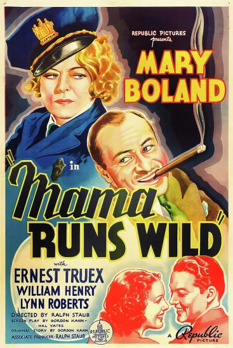 Framed Print : MAMA RUNS WILD, US poster art, top from left: Mary Boland, Ernest Truex; bottom from left: Lynn Roberts, William Henry, 1937 Framed Print : MAMA RUNS WILD, US poster art, top from left: Mary Boland, Ernest Truex; bottom from left: Lynn Roberts, William Henry, 1937