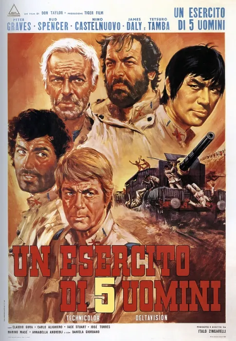 Framed Print : THE FIVE MAN ARMY (aka UN ESCERCITO DI CINQUE UOMINI), Nino Castelnuovo, James Daly, Peter Graves, Bud Spencer, Tetsuro Tamba, 1969 Framed Print : THE FIVE MAN ARMY (aka UN ESCERCITO DI CINQUE UOMINI), Nino Castelnuovo, James Daly, Peter Graves, Bud Spencer, Tetsuro Tamba, 1969
