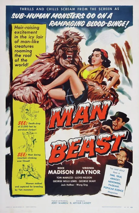 Framed Print : MAN BEAST, US poster art, 1956