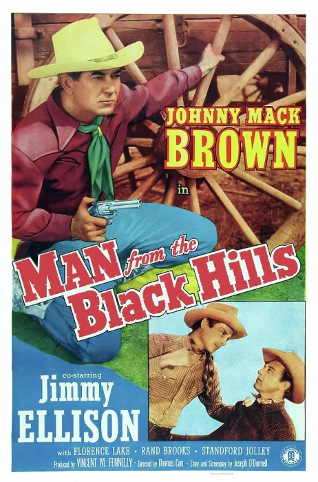Framed Print : MAN FROM THE BLACK HILLS, US poster art, top: Johnny Mack Brown; bottom left: James Ellison, 1952 Framed Print : MAN FROM THE BLACK HILLS, US poster art, top: Johnny Mack Brown; bottom left: James Ellison, 1952
