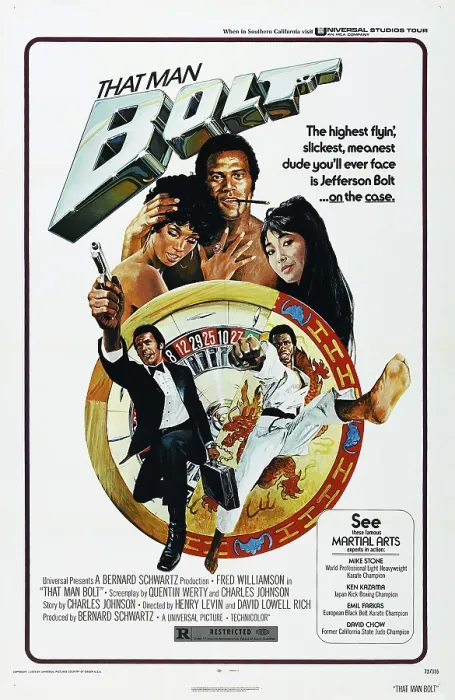 Framed Print : THAT MAN BOLT, US poster, from left: Teresa Graves, Fred Williamson, Miko Mayama, 1973 Framed Print : THAT MAN BOLT, US poster, from left: Teresa Graves, Fred Williamson, Miko Mayama, 1973
