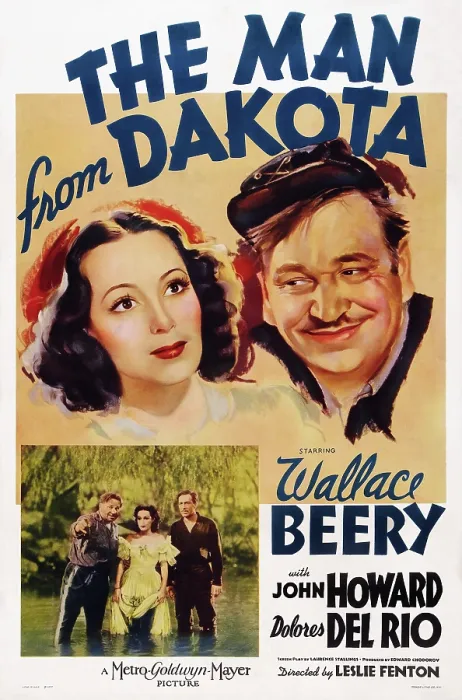 Framed Print : THE MAN FROM DAKOTA, US poster art, top from left: Dolores del Rio, Wallace Beery; bottom inset from left: Wallace Beery, Dolores del Rio, John Howard, 1940 Framed Print : THE MAN FROM DAKOTA, US poster art, top from left: Dolores del Rio, Wallace Beery; bottom inset from left: Wallace Beery, Dolores del Rio, John Howard, 1940