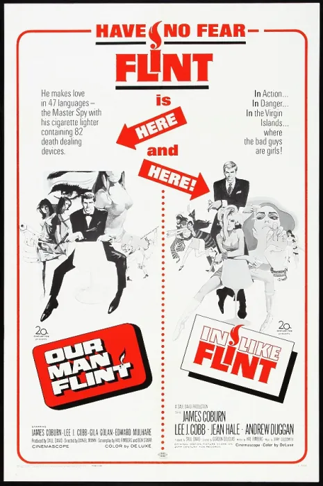 Framed Print : OUR MAN FLINT, 1966, IN LIKE FLINT, 1967, US poster, James Coburn. TM and Copyright 20th Century Fox Film Corp. All rights reserved / courtesy Everett Collection