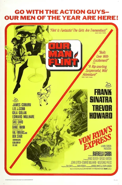 Framed Print : OUR MAN FLINT, 1966, VON RYAN'S EXPRESS 1965, US poster, James Coburn. TM and Copyright 20th Century Fox Film Corp. All rights reserved / courtesy Everett Collection