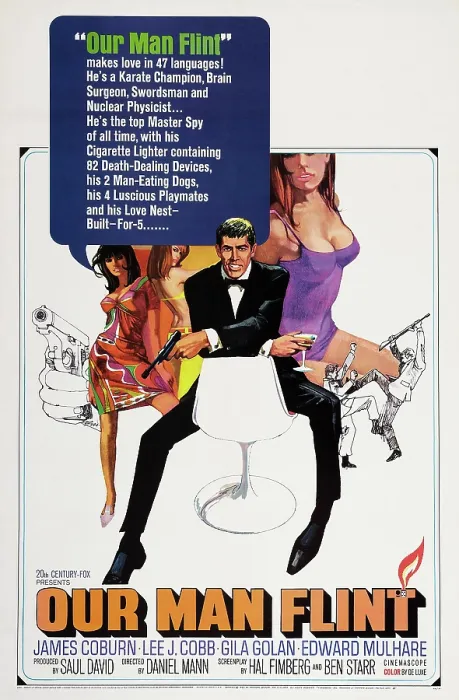 Framed Print : OUR MAN FLINT, US poster art, center: James Coburn, 1966, TM and Copyright 20th Century Fox Film Corp. All rights reserved. / courtesy Everett Collection Framed Print : OUR MAN FLINT, US poster art, center: James Coburn, 1966, TM and Copyright 20th Century Fox Film Corp. All rights reserved. / courtesy Everett Collection