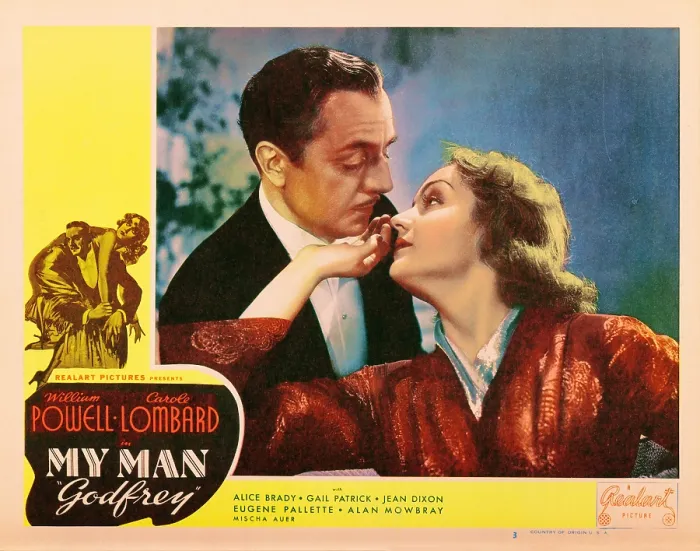 Framed Print : MY MAN GODFREY, US lobbycard, from left: William Powell, Carole Lombard, 1936