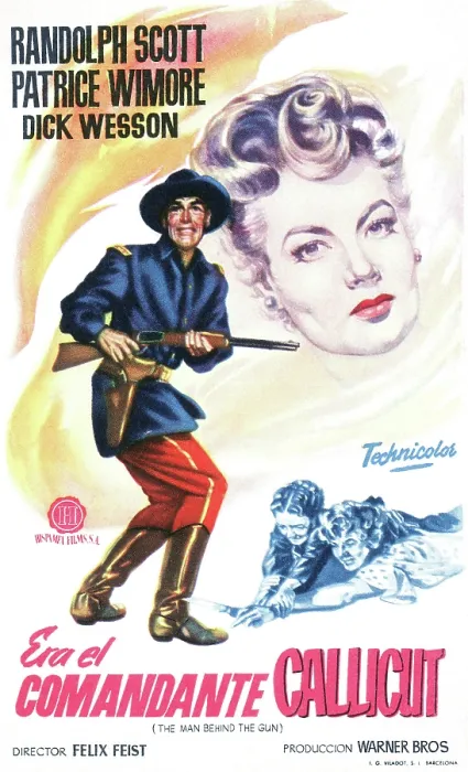 Framed Print : THE MAN BEHIND THE GUN, (aka ERA EL COMANDANTE CALLICUT), top from left: Randolph Scott, Patrice Wymore, bottom from left: Lina Romay, Patrice Wymore, 1953