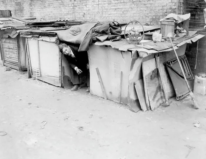 Framed Print : A man living in a shack off Broadway, New York, New York. February 8, 1933. CSU Archives /  Courtesy Everett Collection