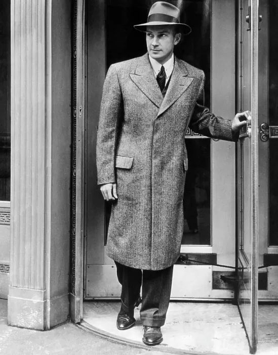Framed Print : A man models a new topcoat for spring, March, 1939. Photo: Courtesy: CSU Archives / Everett Collection
