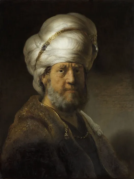 Framed Print : Man in Oriental Dress, by Rembrandt van Rijn, 1635, Dutch painting, oil on panel Framed Print : Man in Oriental Dress, by Rembrandt van Rijn, 1635, Dutch painting, oil on panel