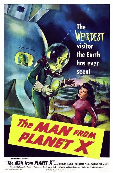 Framed Print : THE MAN FROM PLANET X, Pat Goldin (as the title character), Margaret Field (girl on right), 1951