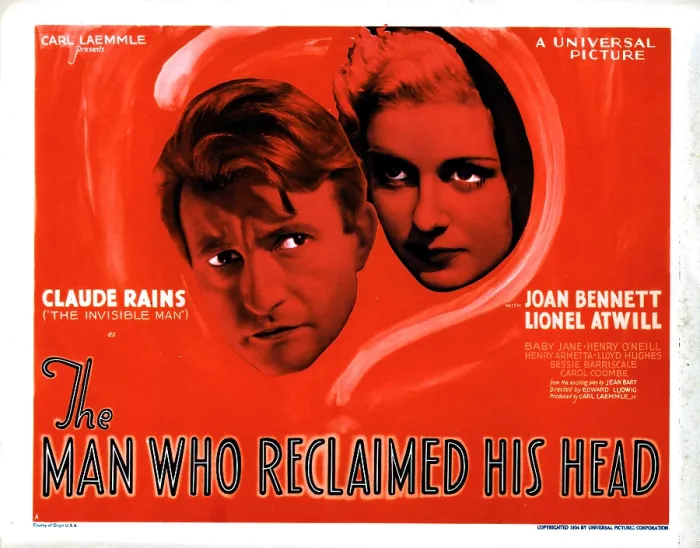 Framed Print : THE MAN WHO RECLAIMED HIS HEAD, from left, Claude Rains, Joan Bennett, 1934