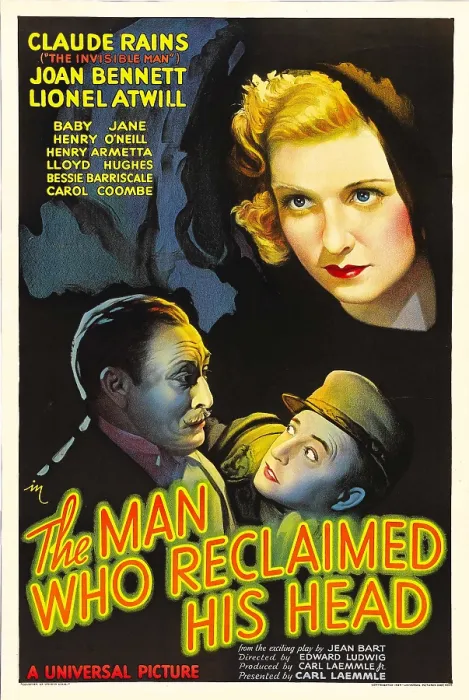 Framed Print : THE MAN WHO RECLAIMED HIS HEAD, Lionel Atwill, Claude Rains, Joan Bennett, 1934
