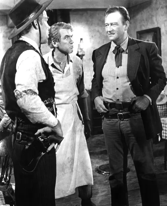 Framed Print : THE MAN WHO SHOT LIBERTY VALANCE, Lee Marvin, James Stewart, John Wayne, 1962