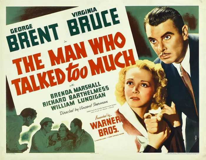 Framed Print : THE MAN WHO TALKED TOO MUCH, from left: Virginia Bruce, George Brent, 1940