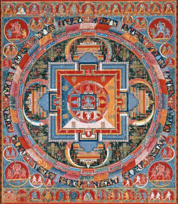 Framed Print : MANDELA OF JNANADAKINI, Tibet, Buddhist, 1370-1400, painting, distemper on cotton