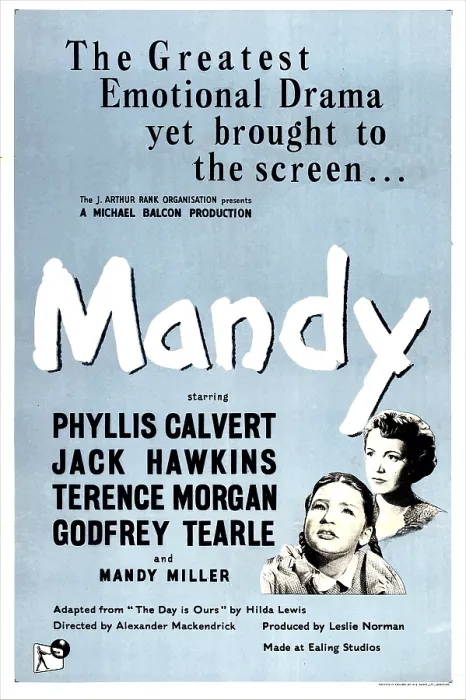 Framed Print : MANDY, (aka CRASH OF SILENCE), US poster, from left: Mandy Miller, Phyllis Calvert, 1952