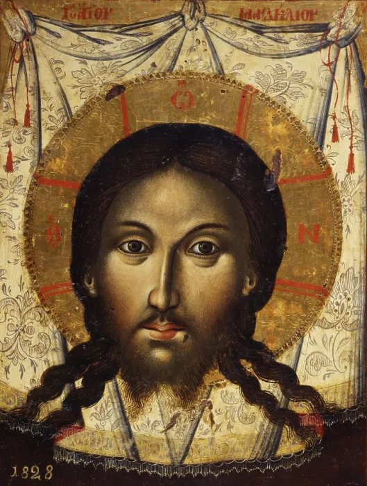 Framed Print : Mandylion, by Mihal Anagnosti, 1828, 19th Century, tempera on wood - Albania, Tirana, Institute for Cultural Monuments. Whole artwork view