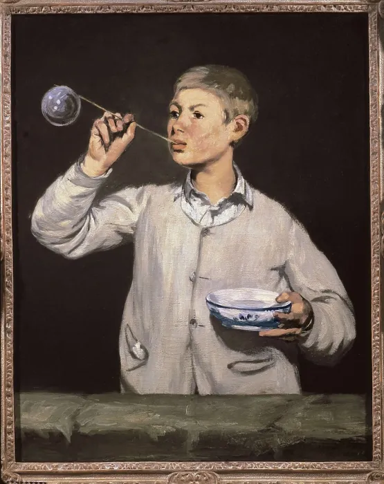 Framed Print : MANET, douard (1832-1883). Boy blowing bubbles. 1867. Impressionism. Oil on canvas. PORTUGAL. Lisbon. Museu Calouste Gulbenkian (Lisbon Calouste Gulbenkian Museum)