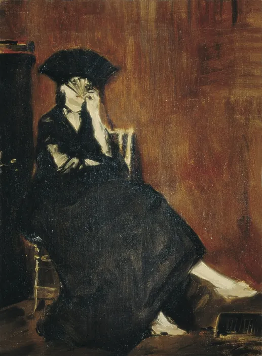 Framed Print : MANET, edouard (1832-1883). Berthe Morisot with a fan. 1872. Impressionism. Oil on canvas. FRANCE. Paris. Musee d'Orsay (Orsay Museum)