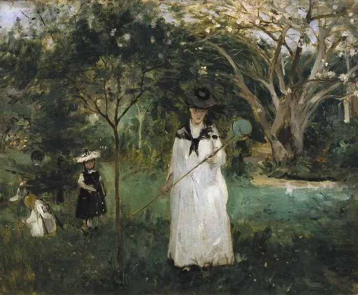Framed Print : MANET, edouard (1832-1883). The Butterfly Hunt (La Chasse aux papillons). 1874. Impressionism. Oil on canvas. FRANCE. Paris. Musee d'Orsay (Orsay Museum)