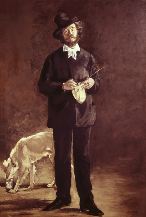 Framed Print : MANET, edouard (1832-1883). Portrait of Gilbert-Marcellin Desboutin (The Artist). 1875. Impressionism. Oil on canvas. BRAZIL. Sao Paulo. Sao Paulo Museum of Art