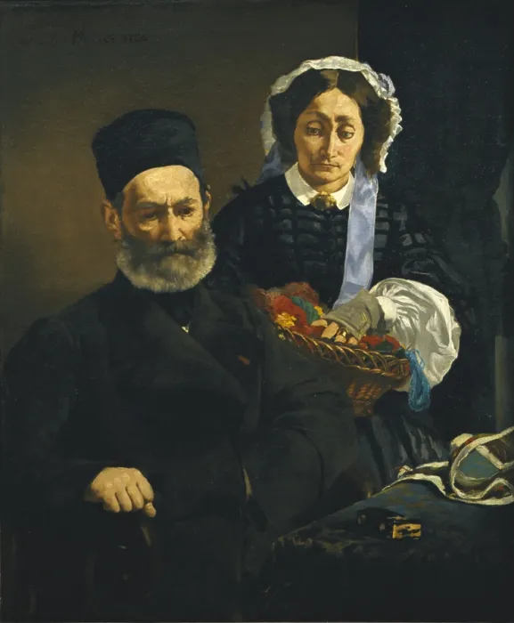 Framed Print : MANET, edouard (1832-1883). Portrait of Monsieur and Madame Auguste Manet. 1860. Artist's parents. Impressionism. Oil on canvas. FRANCE. Paris Framed Print : MANET, edouard (1832-1883). Portrait of Monsieur and Madame Auguste Manet. 1860. Artist's parents. Impressionism. Oil on canvas. FRANCE. Paris