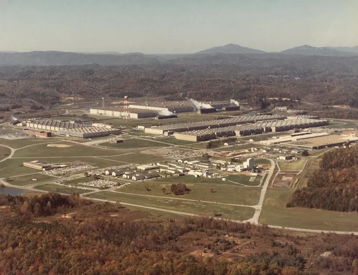 Framed Print : Manhattan Project facility at Oak Ridge, Tennessee, ca. 1950 Framed Print : Manhattan Project facility at Oak Ridge, Tennessee, ca. 1950