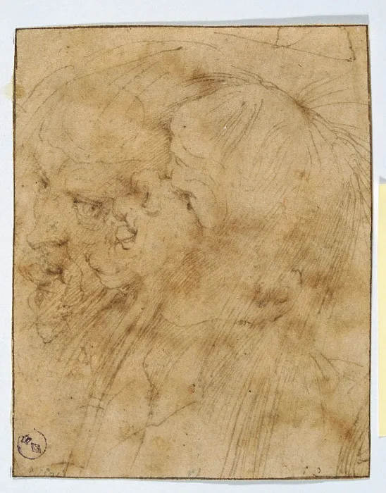 Framed Print : Mans Head, by school of, 16th Century, - Italy, Piemonte, Turin, Royal Library, Dis. Cart. 1929 bis. (621882) Everett CollectionMondadori Portfolio**US SALES ONLY**