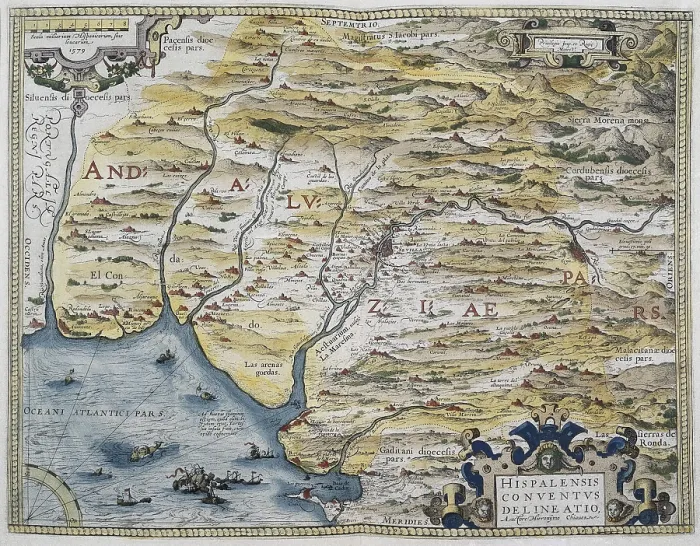 Framed Print : Map of Andalousie by the Spanish cosmographer Hironimus Chiaves (Jernimo de Chaves) Framed Print : Map of Andalousie by the Spanish cosmographer Hironimus Chiaves (Jernimo de Chaves)