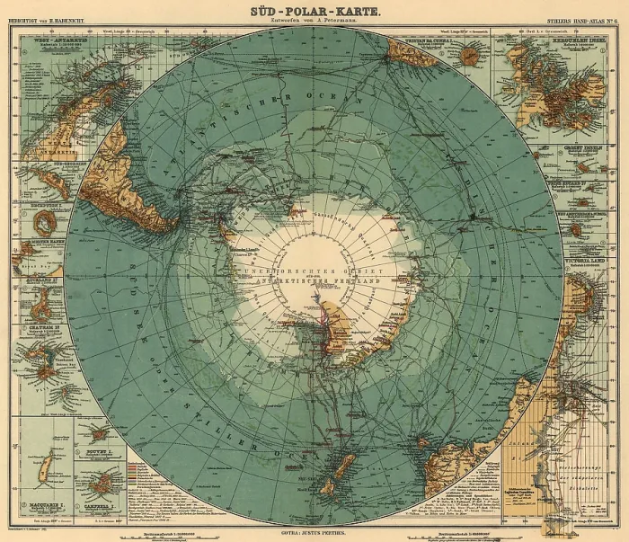 Framed Print : Map of Antarctica and surrounding ocean, and southern regions of South America and Africa. 1912 Framed Print : Map of Antarctica and surrounding ocean, and southern regions of South America and Africa. 1912
