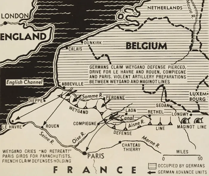 Framed Print : Map of German World War 2 invasion and Allied resistance in early June 1940. The British evacuated over 330, 000 solders from Dunkirk between May 26-June 4 Framed Print : Map of German World War 2 invasion and Allied resistance in early June 1940. The British evacuated over 330, 000 solders from Dunkirk between May 26-June 4